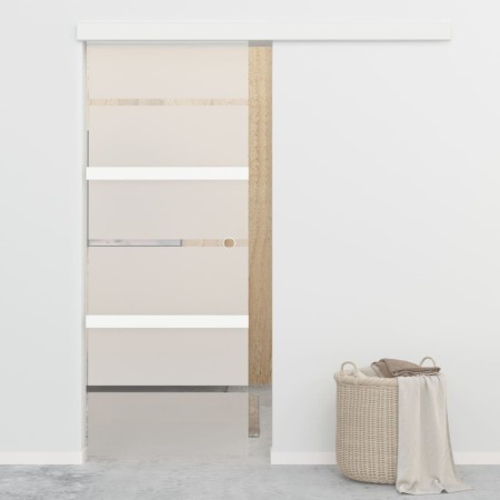 Puerta corredera con tope suave vidrio ESG y aluminio 76x205 cm en Puertas | Comprar online en Foru.es