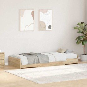 Estructura de cama con cabecera Roble Sonoma 100 x 200 cm en Muebles TV | Comprar online en Foru.es