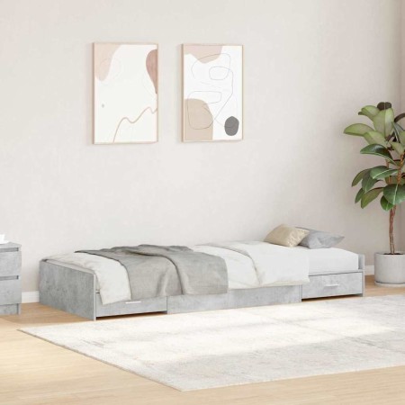 Estructura de cama con cabecera Gris Concreto 80 x 200 cm en Muebles TV | Comprar online en Foru.es