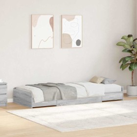 Estructura de cama Gris Sonoma 80 x 200 cm Madera contrachapada en Muebles TV | Comprar online en Foru.es
