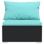 Set de muebles de jardín 5 pzas y cojines ratán sintético negro de vidaXL, Conjuntos de jardín - Ref: Foro24-3102313, Precio:...