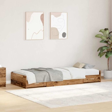 Estructura de cama con cabecera Madera Vieja 80 x 200 cm en Muebles TV | Comprar online en Foru.es