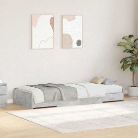 Estructura de cama con cabecera Gris Concreto 70 x 190 cm en Muebles TV | Comprar online en Foru.es