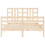 Estructura de cama con cabecero madera maciza 140x200 cm de vidaXL, Camas y somieres - Ref: Foro24-3193921, Precio: 122,17 €,...