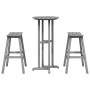 Juego de Bar en el Jardín 3 pcs Gris Claro HDPE en Mesas de jardín | Comprar online en Foru.es