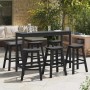 Juego de Bar en el Jardín 6 pcs Negro HDPE en Mesas de jardín | Comprar online en Foru.es