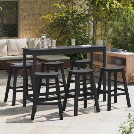 Juego de Bar en el Jardín 6 pcs Negro HDPE en Mesas de jardín | Comprar online en Foru.es