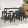 Juego de Bar en el Jardín 6 pcs Negro HDPE en Mesas de jardín | Comprar online en Foru.es