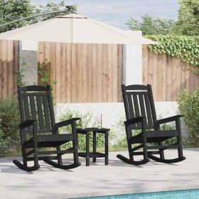 Mecedora 2 pcs Negro 92 x 70 x 108 cm Polietileno en Sillas de jardín | Comprar online en Foru.es
