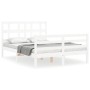 Estructura de cama con cabecero madera maciza blanco 140x200 cm de vidaXL, Camas y somieres - Ref: Foro24-3194832, Precio: 13...