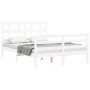 Estructura de cama con cabecero madera maciza blanco 140x200 cm de vidaXL, Camas y somieres - Ref: Foro24-3194832, Precio: 13...