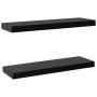 Estantes flotantes de pared 2 unidades negro 60x20x3,8 cm en Estanterías | Comprar online en Foru.es