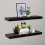 Estantes flotantes de pared 2 unidades negro 80x20x3,8 cm en Estanterías | Comprar online en Foru.es