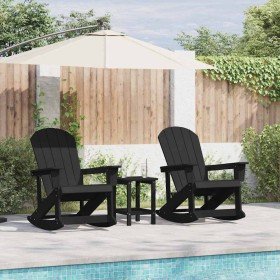 Sillas mecedoras Adirondack 2 pcs Negro HDPE en Sillas de jardín | Comprar online en Foru.es