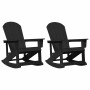 Sillas mecedoras Adirondack 2 pcs Negro HDPE en Sillas de jardín | Comprar online en Foru.es