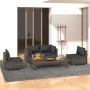 Set muebles de jardín 4 piezas y cojines ratán sintético gris de vidaXL, Conjuntos de jardín - Ref: Foro24-3102173, Precio: 4...