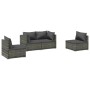 Set muebles de jardín 4 piezas y cojines ratán sintético gris de vidaXL, Conjuntos de jardín - Ref: Foro24-3102173, Precio: 4...