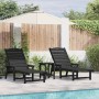 Tumbona 3 pcs Negro Polietileno en Sillas de jardín | Comprar online en Foru.es
