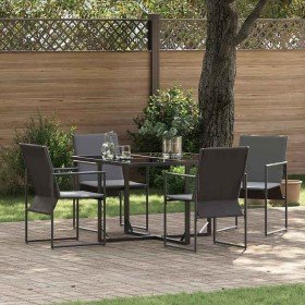 Conjunto de Comedor de Jardín 5 pcs Negro Acero en Conjuntos de jardín | Comprar online en Foru.es