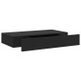Estante flotante de pared con cajón negro 48x25x8 cm en Estanterías | Comprar online en Foru.es