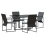 Conjunto de Comedor de Jardín 5 pcs Negro Acero en Conjuntos de jardín | Comprar online en Foru.es