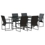 Conjunto de Comedor de Jardín 7 pcs Negro Acero en Conjuntos de jardín | Comprar online en Foru.es