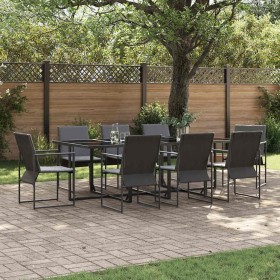 Conjunto de Comedor de Jardín 9 pcs Negro Acero en Conjuntos de jardín | Comprar online en Foru.es