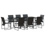 Conjunto de Comedor de Jardín 9 pcs Negro Acero en Conjuntos de jardín | Comprar online en Foru.es