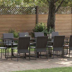 Conjunto de Comedor de Jardín 11 pcs Negro Acero en Conjuntos de jardín | Comprar online en Foru.es