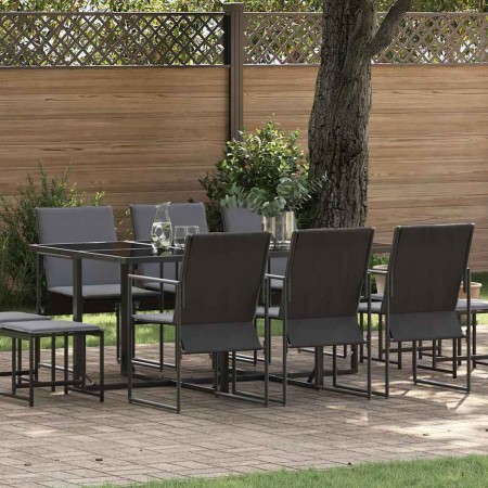 Conjunto de Comedor de Jardín 11 pcs Negro Acero en Conjuntos de jardín | Comprar online en Foru.es
