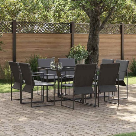 Conjunto de Comedor de Jardín 9 pcs Negro Acero en Conjuntos de jardín | Comprar online en Foru.es