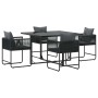 Conjunto de Comedor de Jardín 5 pcs Negro Acero en Conjuntos de jardín | Comprar online en Foru.es