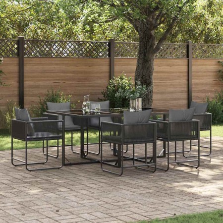 Conjunto de Comedor de Jardín 7 pcs Negro Acero en Conjuntos de jardín | Comprar online en Foru.es
