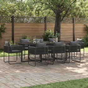 Conjunto de Comedor de Jardín 9 pcs Negro Acero en Conjuntos de jardín | Comprar online en Foru.es