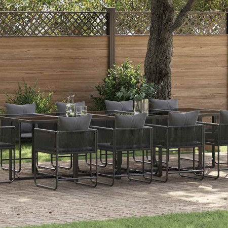 Conjunto de Comedor de Jardín 11 pcs Negro Acero en Conjuntos de jardín | Comprar online en Foru.es
