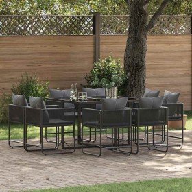 Conjunto de Comedor de Jardín 9 pcs Negro Acero en Conjuntos de jardín | Comprar online en Foru.es