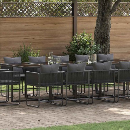 Conjunto de Comedor de Jardín 15 pcs Negro Acero en Conjuntos de jardín | Comprar online en Foru.es