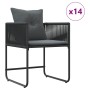 Conjunto de Comedor de Jardín 15 pcs Negro Acero en Conjuntos de jardín | Comprar online en Foru.es