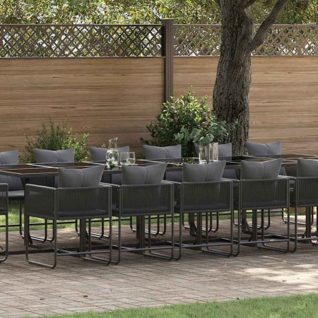 Conjunto de Comedor de Jardín 17 pcs Negro Acero en Conjuntos de jardín | Comprar online en Foru.es