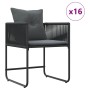 Conjunto de Comedor de Jardín 17 pcs Negro Acero en Conjuntos de jardín | Comprar online en Foru.es