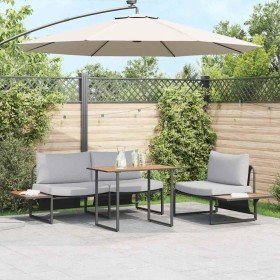 Conjunto de Comedor de Jardín 3 pcs Gris Claro Acero en Conjuntos de jardín | Comprar online en Foru.es