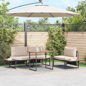 Conjunto de Comedor de Jardín 3 pcs Taupé Acero en Conjuntos de jardín | Comprar online en Foru.es