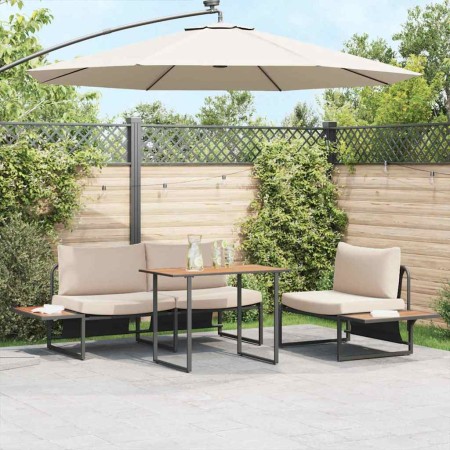 Conjunto de Comedor de Jardín 3 pcs Taupé Acero en Conjuntos de jardín | Comprar online en Foru.es