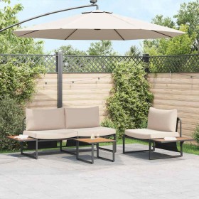 Conjunto de Comedor de Jardín 3 pcs Taupé Acero en Conjuntos de jardín | Comprar online en Foru.es