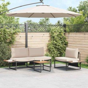 Conjunto de Comedor de Jardín 3 pcs Taupé Acero en Conjuntos de jardín | Comprar online en Foru.es
