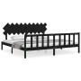 Estructura de cama con cabecero madera maciza negro 200x200 cm de vidaXL, Camas y somieres - Ref: Foro24-3193490, Precio: 210...