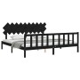 Estructura de cama con cabecero madera maciza negro 200x200 cm de vidaXL, Camas y somieres - Ref: Foro24-3193490, Precio: 210...