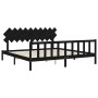 Estructura de cama con cabecero madera maciza negro 200x200 cm de vidaXL, Camas y somieres - Ref: Foro24-3193490, Precio: 210...