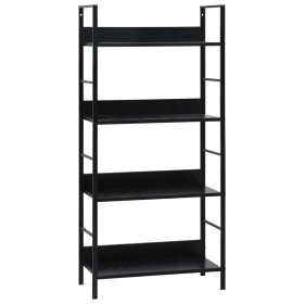 Estantería de 4 niveles madera ingeniería negro 60x27,6x124,5cm en Librerías y estanterías | Comprar online en Foru.es