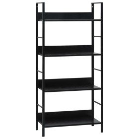 Estantería de 4 niveles madera ingeniería negro 60x27,6x124,5cm en Librerías y estanterías | Comprar online en Foru.es